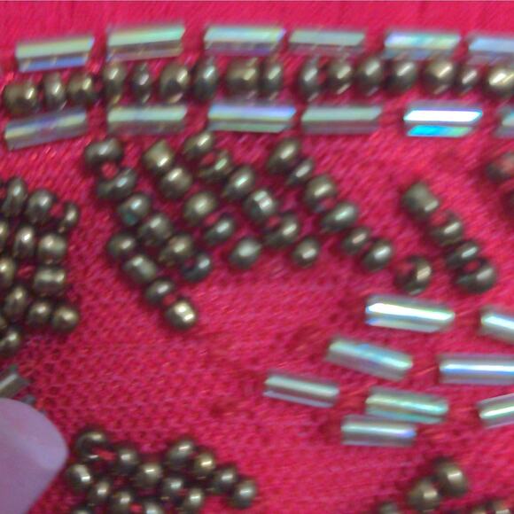 Aidan Mattox Womens Swing Dress Red Lined Maxi Off Shoulder Sleeveless Beads 6 - Picture 11 of 16